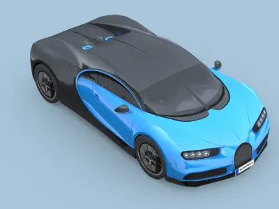 Bugatti Chiron Sport 2019 Low-poly 3D model