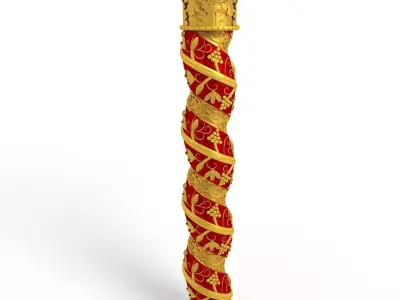 Baroque Solomonic Column  3D model