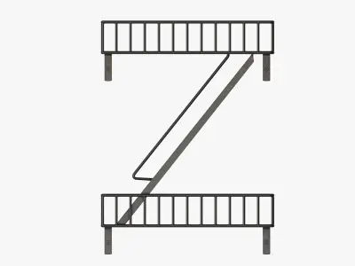 Decorative wall shelf 02 3D model