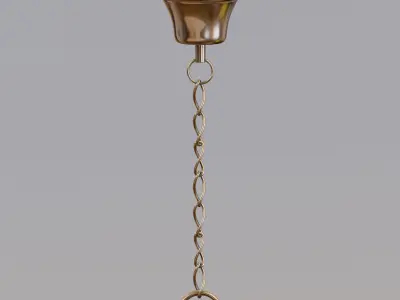 Arabian hanging bronze lantern 3D model