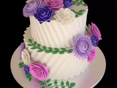 Floral cake 3D model