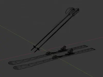 Ski set HEAD 3D model