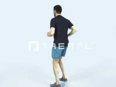 Portrait 07G Running Jogging Football Sports Man Low-poly 3D model purchase