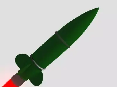 rocket missile with light 3D print model