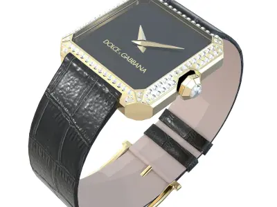 Dolce Gabbana Watch with Diamonds Low-poly 3D model