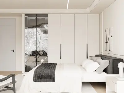Modern bedroom 3D model 4