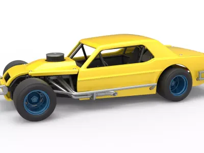 Vintage Asphalt Modified stock car V8 Scale 1 to 25 3D print model