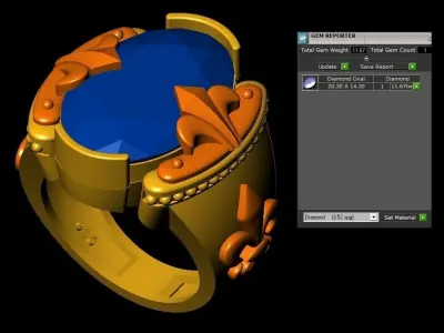 Stone Ring 3D print model 2