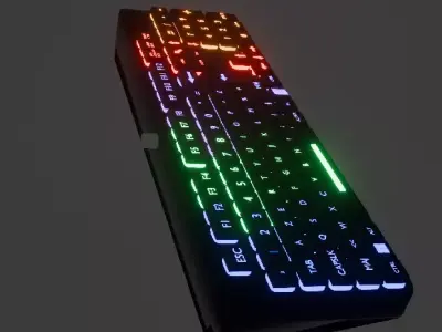 Gaming Keyboard RGB low poly game ready  Free low-poly 3D model