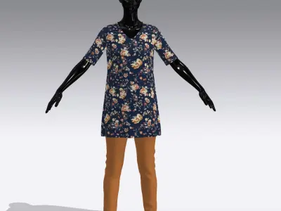 Female Cloth Dress Low-poly 3D model shop