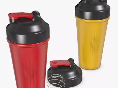 Red and Yellow Shaker Cup 3D model