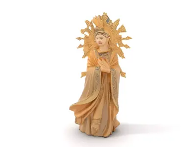 Golden Angelic Statue model pack Low-poly 3D model
