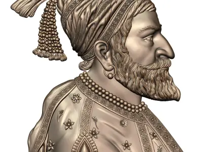 Shivaji Maharaj- Bass-Relief CNC 3D model