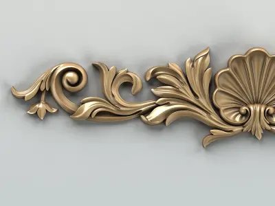 Carved decor horizontal 016 3D model