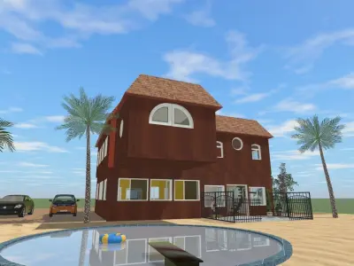 The big beach house Low-poly 3D model