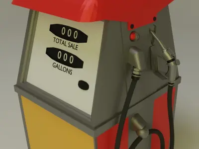 Gas Pump 1960s 3D model