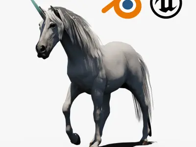 Unicorn Low-poly 3D model