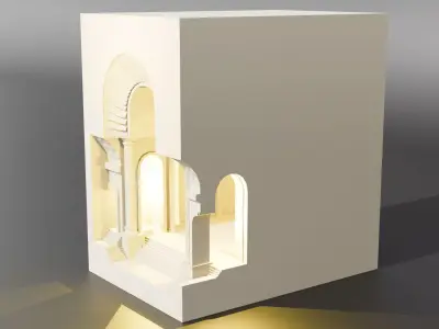 Plaster Wall Lamp Classical Arch Niche Interior 3D print model