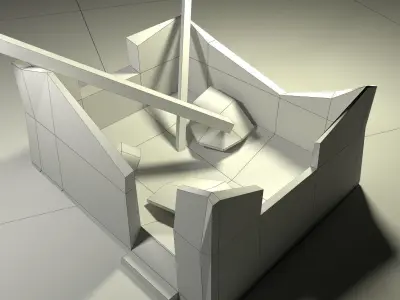 Abandoned house Free low-poly 3D model