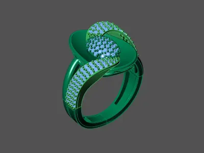 Womens Rings With Stone Ring Ready STL 3DM Models Rings women 3D print model 29