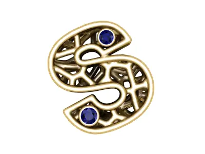 SIMPLE ALPHABET S PENDANT 3D PRINTABLE MODEL  3D print model