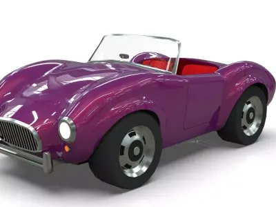 3D Cartoon Car Roadster Lowpoly  Low-poly 3D model