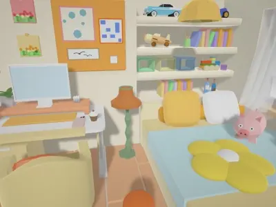 Cartoon bedroom Free 3D model