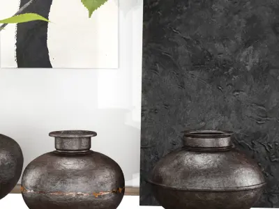 RH Vintage Indian Iron Vessel Collection  Low-poly 3D model