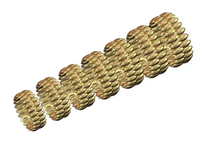 Double row seed shaped motif band size 5to11  3D print model