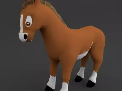 Horse Cartoon Low-poly 3D model purchase