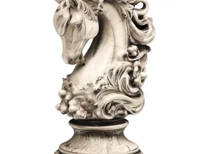 Horse statue Low-poly 3D model