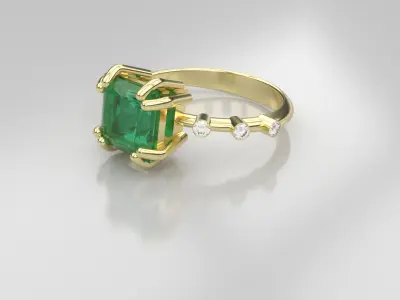 Woman beautiful ring 24 3D print model
