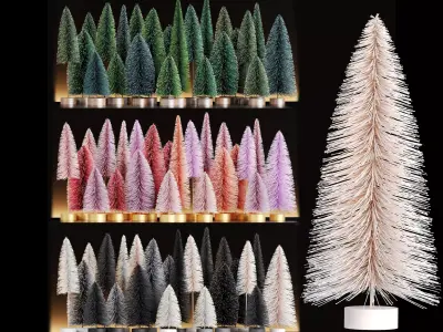 Miniature Christmas Trees - Decoration Set 1 3D model