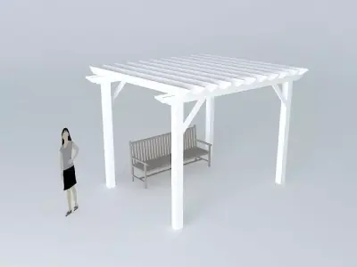 Wooden pergola Free 3D model