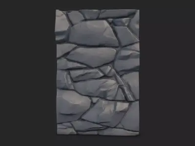 Overgrown Rock Wall Geometry 3D model