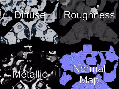 Futuristic Android model pack Low-poly 3D model