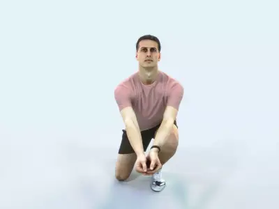 Romance 03I Volleyball Digging Sports Man Low-poly 3D model