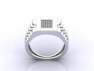 Print Ready STL 3DM  Gents Rings Diamond Men Ring  3D print model 11