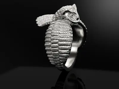 Owl hip hop Ring  3D print model