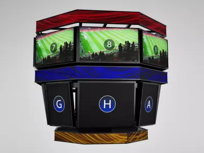 Jumbotron scoreboard double Low-poly 3D model