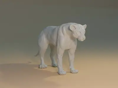 Lion or Lioness - Highpoly Sculpture 3D model in Blender 3D model