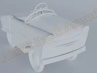 Classic 3D Car with Separate Parts for 3D Printing - Toy car 3D print model