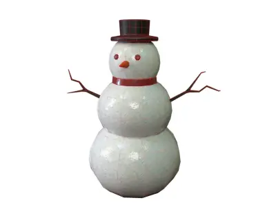 Little cute snowman Free low-poly 3D model