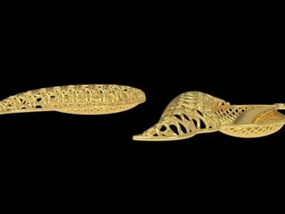 Fusion Gold Earrings C01 3D print model