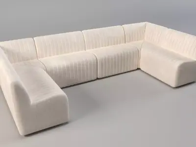 Sofa - Dining Bench - Armchair - modular sofa Low-poly 3D model