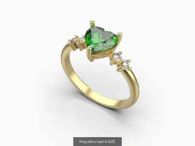 Ring with a heart 5-8 SIZE US 3D Model Pack