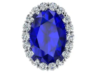 Oval Cluster Ring 4486 3D print model