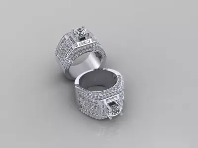 Rings diamond men 3D print model