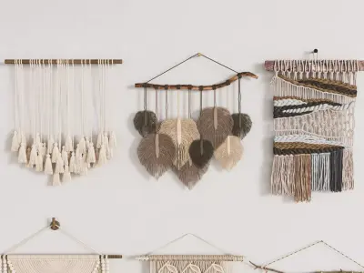 set of Boho and Macrame 3D model