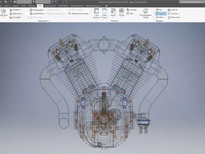 V2 motorcycle engine 3d model 3D model